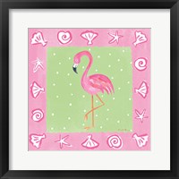 Framed 'Flamingo Dance II' border=