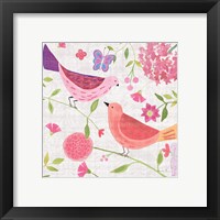 Framed 'Damask Floral and Bird IV v2' border=