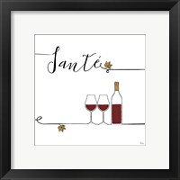 Framed 'Underlined Wine VI' border=