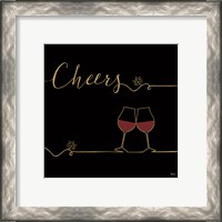 Framed 'Underlined Wine V Black' border=