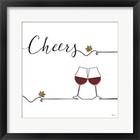 Framed 'Underlined Wine V' border=