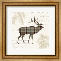 Framed 'Plaid Lodge III Tan' border=