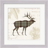 Framed 'Plaid Lodge III Tan' border=