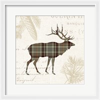 Framed 'Plaid Lodge III Tan' border=