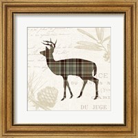 Framed 'Plaid Lodge II Tan' border=