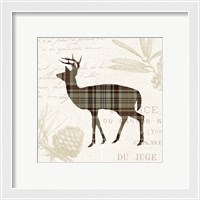 Framed 'Plaid Lodge II Tan' border=