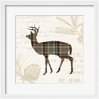 Framed 'Plaid Lodge II Tan' border=