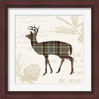 Framed 'Plaid Lodge II Tan' border=