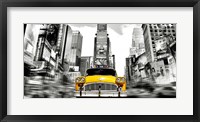 Framed Vintage Taxi in Times Square, NYC