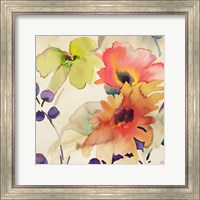 Framed 'Floral Fireworks I' border=