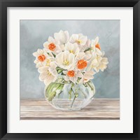 Framed 'Fleurs et Vases Aquamarine II' border=