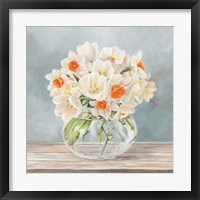 Framed 'Fleurs et Vases Aquamarine II' border=