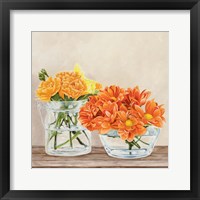 Framed 'Fleurs et Vases Jaune II' border=