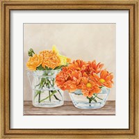 Framed 'Fleurs et Vases Jaune II' border=