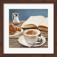 Framed 'Cappuccino & Book' border=