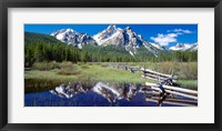 Framed McGown Peak Reflected on a Lake, Sawtooth Mountains, Idaho