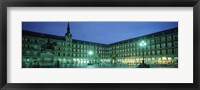 Framed Building Lit up at Dusk, Plaza Mayor, Madrid, Spain