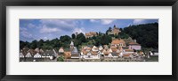 Framed Houses at the Waterfront, Necker River, Hesse, Germany