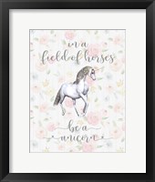 Framed Be a Unicorn Floral
