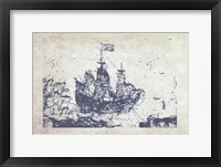 Framed Navy Frigate I