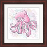 Framed 'Octopus Hot Pink' border=