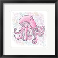 Framed 'Octopus Hot Pink' border=