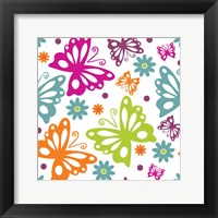 Framed Butterflies and Blooms Lively II