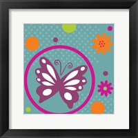 Framed Butterflies and Blooms Lively VII