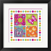 Framed Butterflies and Blooms Lively X