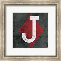 Framed 'Jack of Diamonds Gray' border=