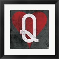 Queen of Hearts Gray Framed Print