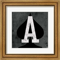 Framed Ace of Spades Gray