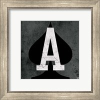 Framed 'Ace of Spades Gray' border=