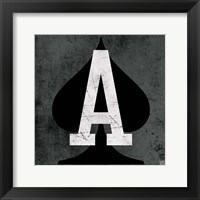 Ace of Spades Gray Framed Print
