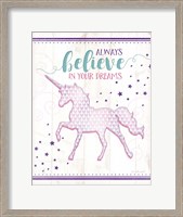 Framed Believe Unicorn