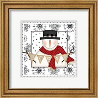 Framed 'Snowman Snowflake IV' border=