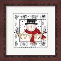 Framed 'Snowman Snowflake IV' border=