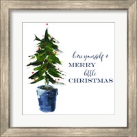 Framed 'Merry Little Christmas Tree' border=