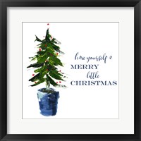 Framed 'Merry Little Christmas Tree' border=