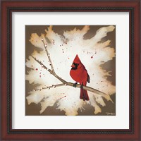 Framed 'Weathered Friends - Cardinal' border=