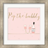 Framed 'Underlined Bubbly VII Pink' border=