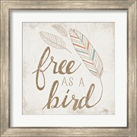 Framed 'Free as a Bird Beige' border=