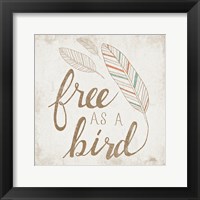 Framed 'Free as a Bird Beige' border=