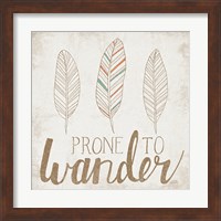 Framed 'Prone to Wander Beige' border=