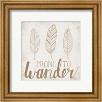 Framed 'Prone to Wander Beige' border=