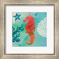 Framed 'Under the Sea I' border=