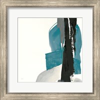 Framed 'Black and Teal I' border=