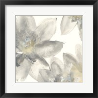 Framed 'Gray and Silver Flowers I' border=