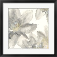 Gray and Silver Flowers I Framed Print