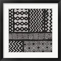 Framed 'Kuba Abstract III BW' border=